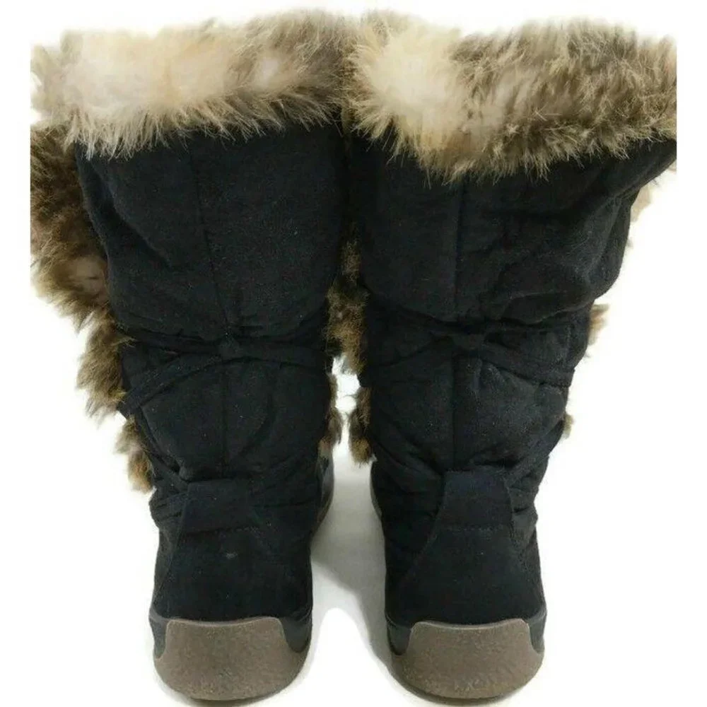 Pajar Winter Boots Womens US 7 7.5 EUR‎ 38 Black Mid Calf Fur Lined